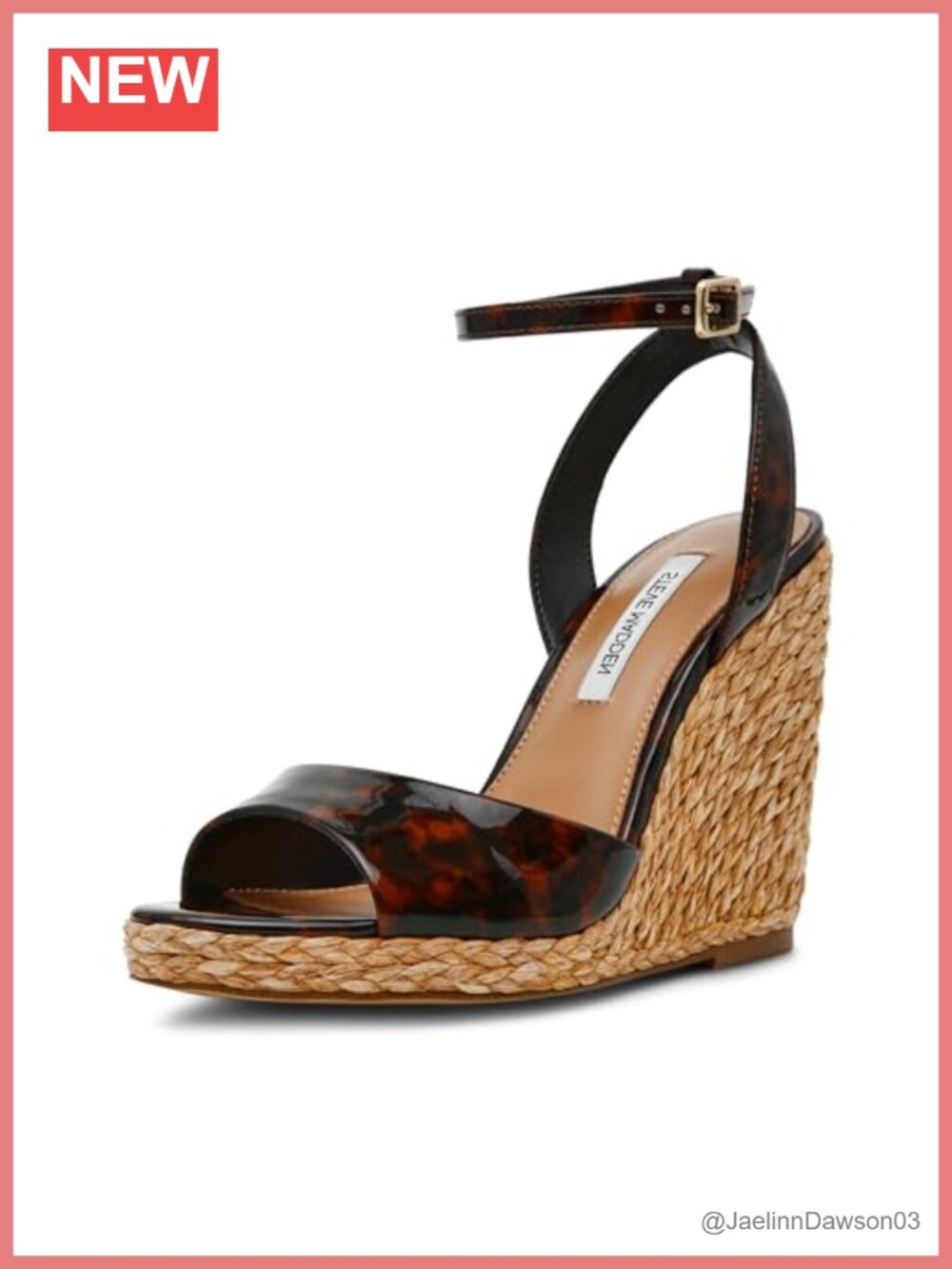 Steve Madden Devin Leather Wedge Sandals Open Toe Ankle Strap Hook & Loop